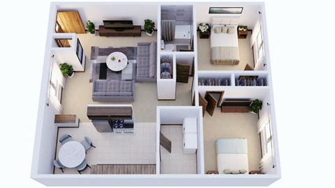 a floor plan of a house with a bedroom and a living room